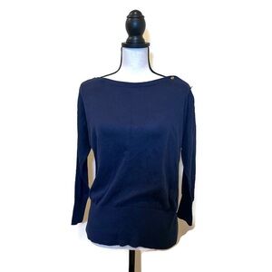 Gap Navy Blue Boat Neck 3/4 Sleeve Sweater Size XS
